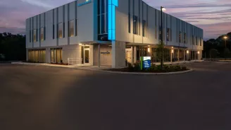 A quarter-side view of the AdventHealth Westchase ER building