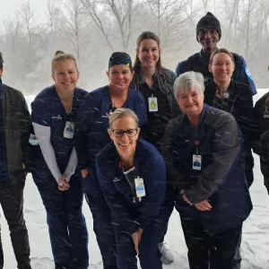 Clinical team in the snow