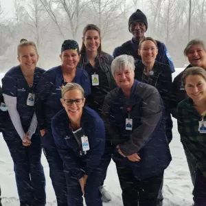 Clinical team in the snow