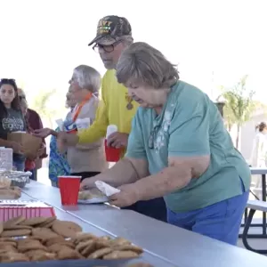 Southern Charm RV Resort residents receive Thanksgiving food from AdventHealth Zephyrhills and Fresh Start of Pasco.