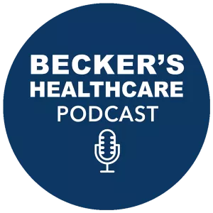 The logo for Becker's Healthcare Podcast