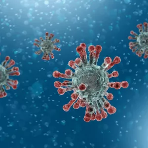 Microscopic view of the coronavirus