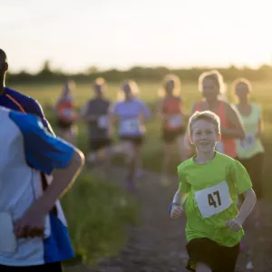 Child running in race