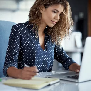 Woman with Good Posture at Work