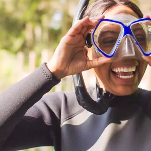 Benny snorkeling during the Feel Whole Challenge.