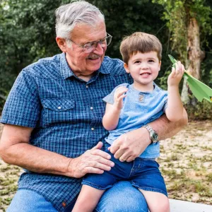 Shane Matthews with his grandson.