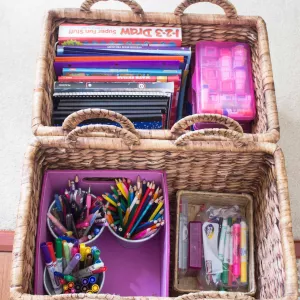 Supplies in a basket