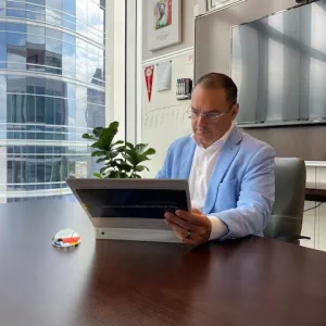 Dr. Victor Herrera in his office at AdventHealth Orlando.