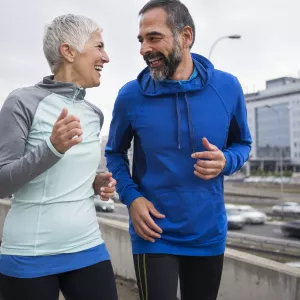 Couple exercising in cold weather