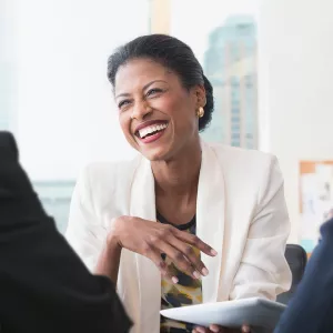 woman-in-a-meeting-laughing