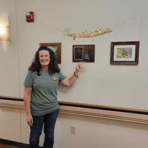 Patient rings the bell to signify the end of treatment