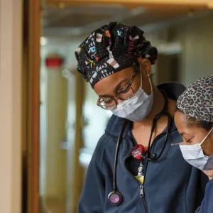 Nurses wearing masks