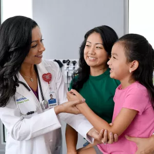 Doctor check Childs wrist