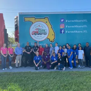  AdventHealth Wauchula teamed up with Florida Farm Share and the Wauchula Seventh-Day Adventist Church to distribute food, water and essential supplies to more than 500 families in Hardee County. 