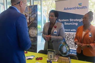 AdventHealth Booth at 2024 Hispanic Chamber of Metro Orlando Supplier Diversity Matchmaking Expo.