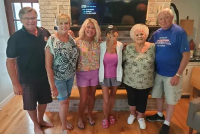 Prill said her Aunt Patti and Cousin Kathy were a major source of support during her cancer battle. (From L-R) Patti's Husband Lohny, Patti, Amy Prill, Amy's cousin Kathy, and Kathy's parents Judy and Wes. Photo courtesy of Amy Prill.