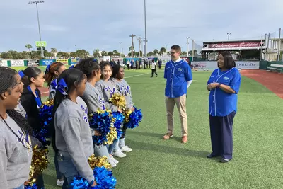 Mainland High School Cheerleaders Help AdventHealth and the Daytona Tortugas Celebrate