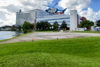 AdventHealth's Flight 1 medical helicopter lands at AdventHealth Orlando