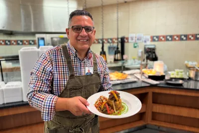 Hernan Gustavo Vasconez at the AdventHealth East Orlando cafeteria 