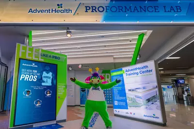 Stuff the Magic Dragon at the AdventHealth PROFormance Lab at Amway Center.
