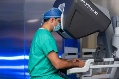 Doctor using robotic surgery