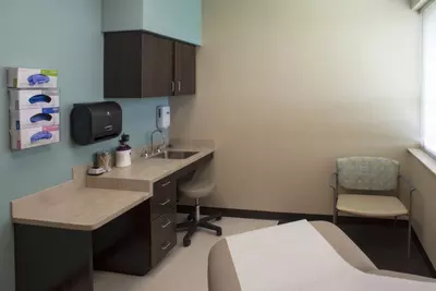 Room with chair and medical equipment