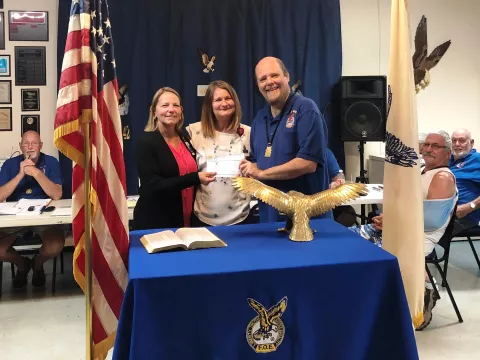 Fraternal Order of Eagles Donate $5,000 to AdventHealth New Smyrna Beach