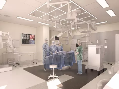 One of the operating rooms at The Taneja Center