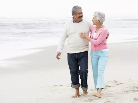 Older couple on the beach