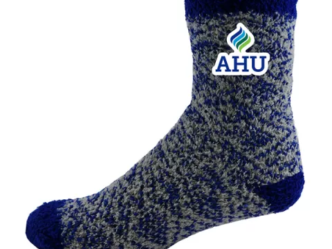 sock with the ahu logo