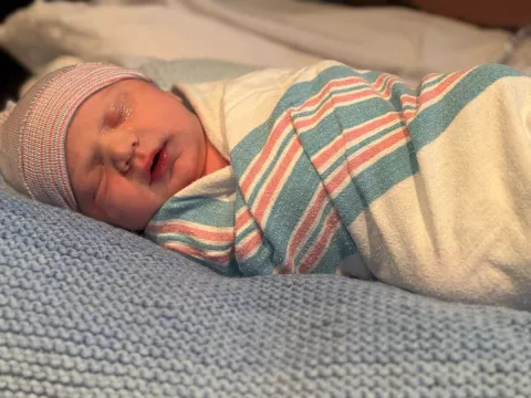 Baby Wesley is the first baby born in 2025 at AdventHealth Sebring! 