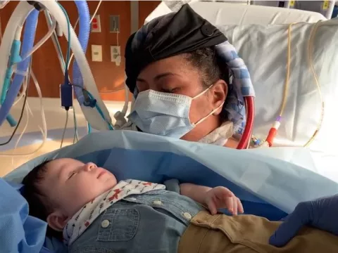 ECMO patient reunited with her child