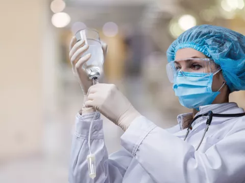 Researcher Preparing Infusion