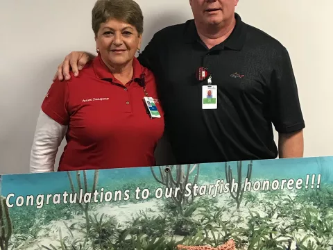 AdventHealth New Smyrna employee, Anna Gurske, awarded the Starfish Award