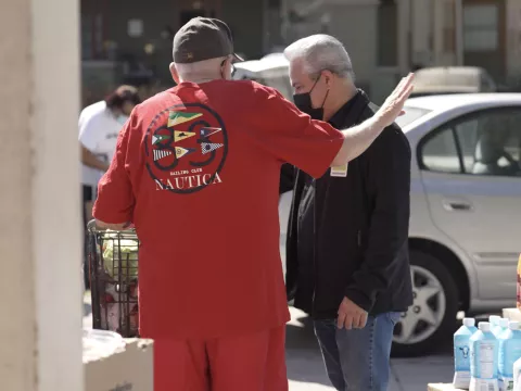 Two men at a Mars Hill Community Resource Spot location