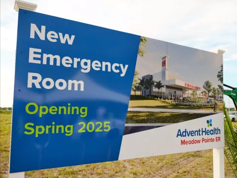 Rendering of the new AdventHealth Meadow Pointe ER, set to open in Spring 2025.