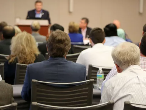 Attendees seated during a conference