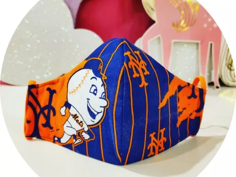 unicorn stitches new york mets mask