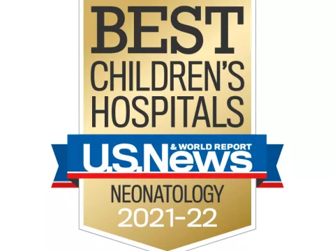 US News and World Report Best Children's Hospital Badge in Neonatology 2021-22