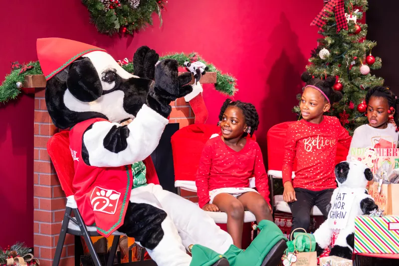 children with the chick-fil-a cow