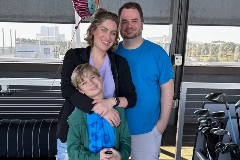 Stephanie Brown After Treatment with Her Husband and Son