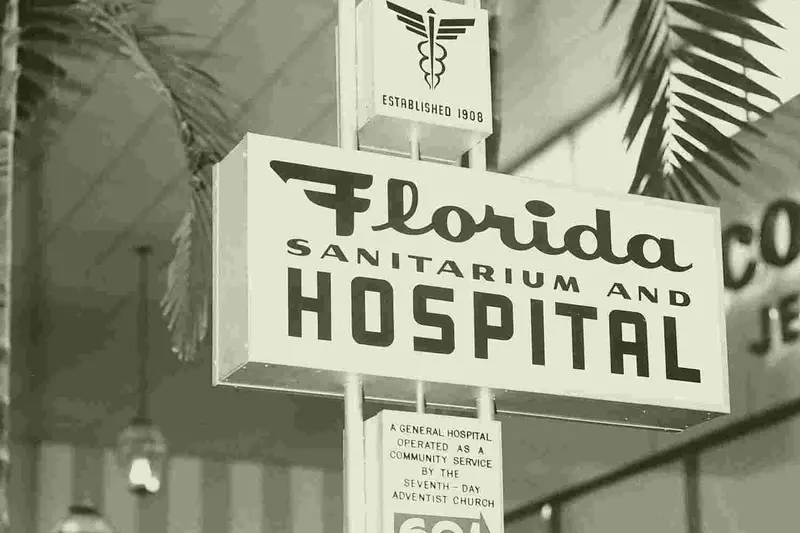 Florida Sanitarium and Hospital sign.
