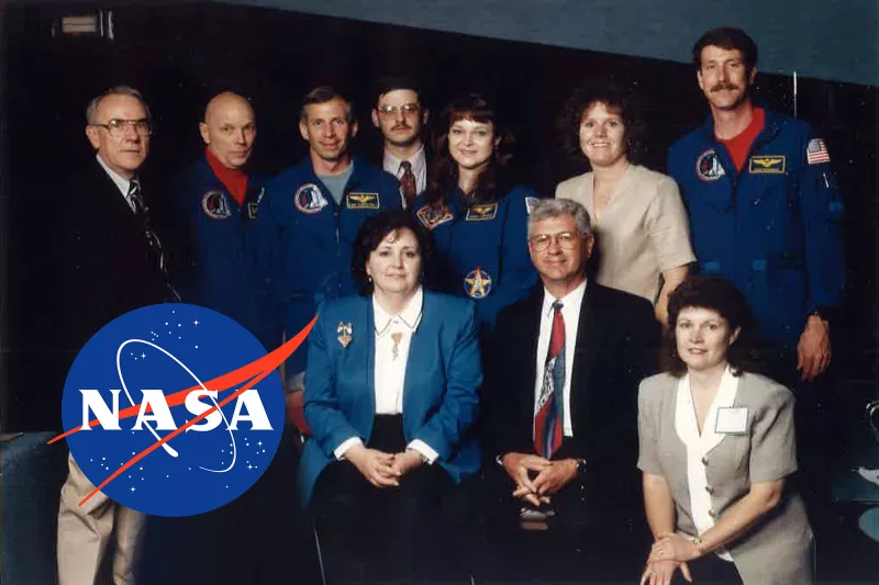 Dr. Metzger with STS-80 Space Shuttle Crew in 1996