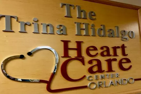 Large sign of the Trina Hidalgo Heart Care Center