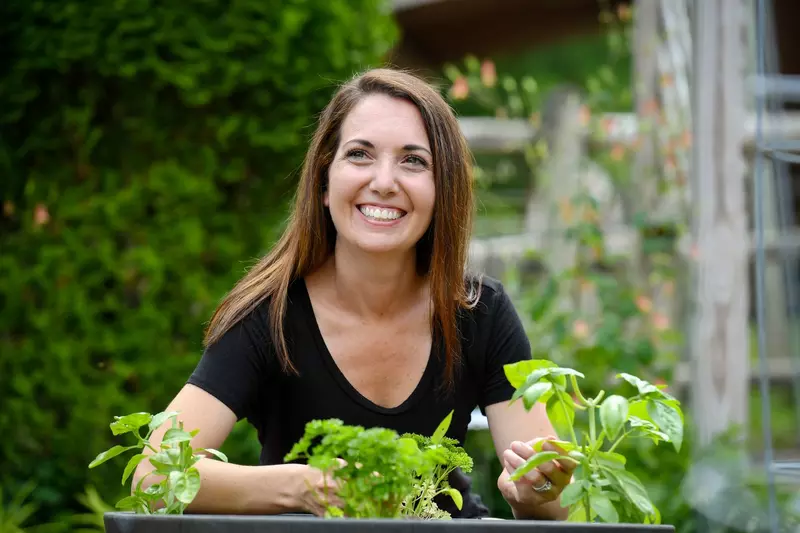 Woman Tending Plants