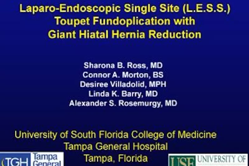 Laparo-Endoscopic Single Site (LESS) Toupet Fundoplication with Giant Hiatal Hernia Repair video thumbnail.