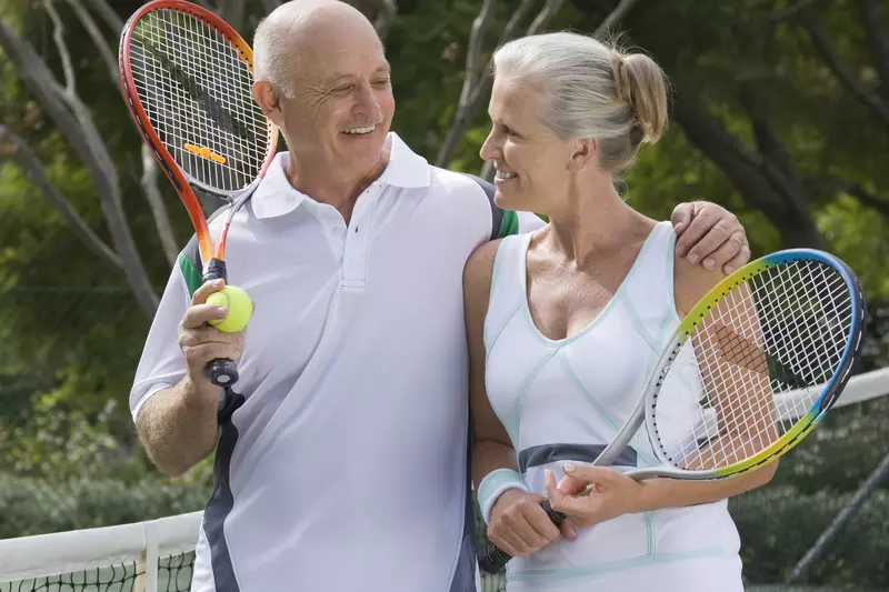 A couple after a tennis match