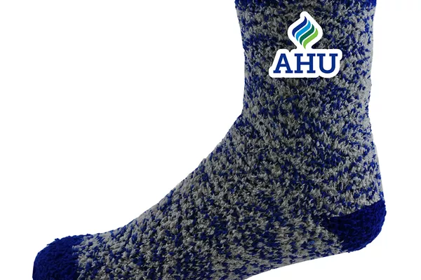 sock with the ahu logo