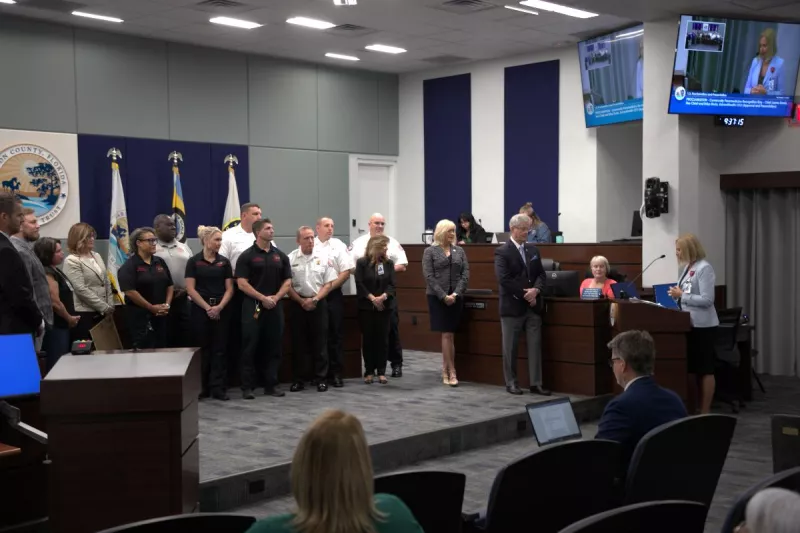 AdventHealth Ocala President and CEO Erika Skula thanked Marion County Fire Rescue for their exceptional work and partnership