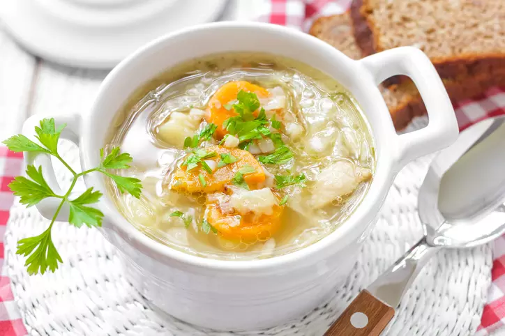 Ginger Garlic Chicken Soup with Greens